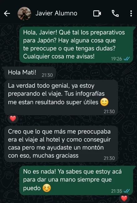 Captura del mensaje original de Javier